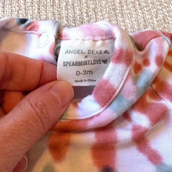 Spearmint Love Angel Dear Bamboo Tie Dye Print Newborn Baby Gown 0-3 Month - Picture 2 of 4